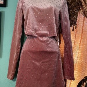 Elegant Pink Long Sleeve Dress